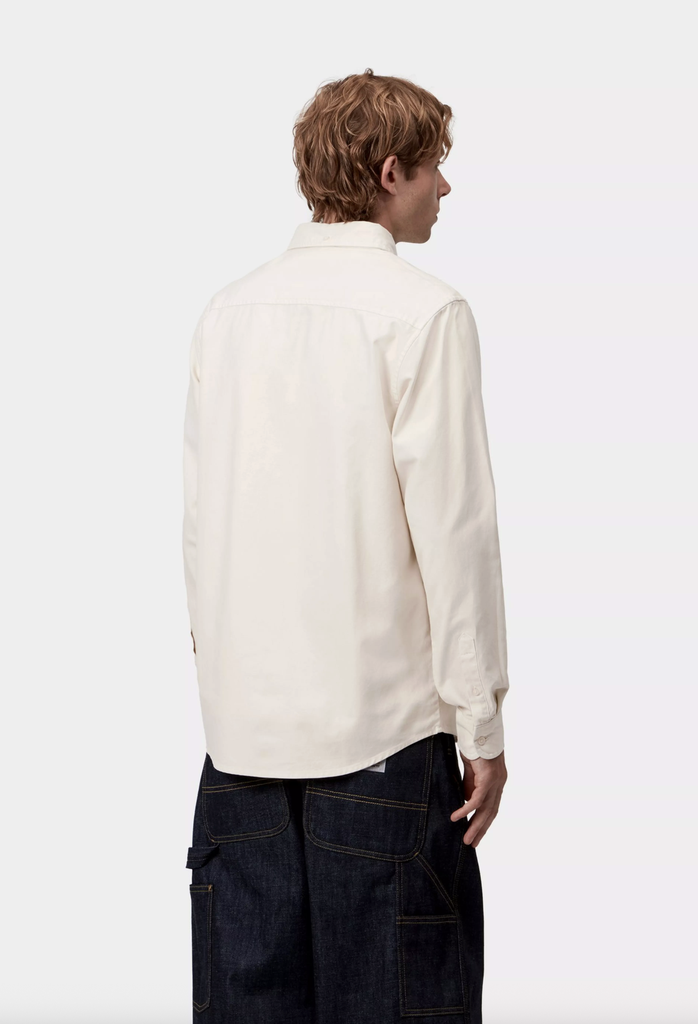 Camisa Carhartt WIP L/S Bolton - Salt (Garment Dyed)