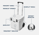 Nevera Portátil con Ruedas Yeti Roadie 48 - White