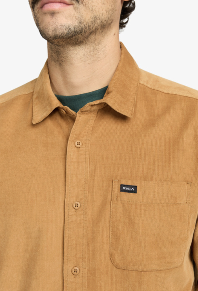 Camisa De Pana Rvca Freeman Cord II - Camel