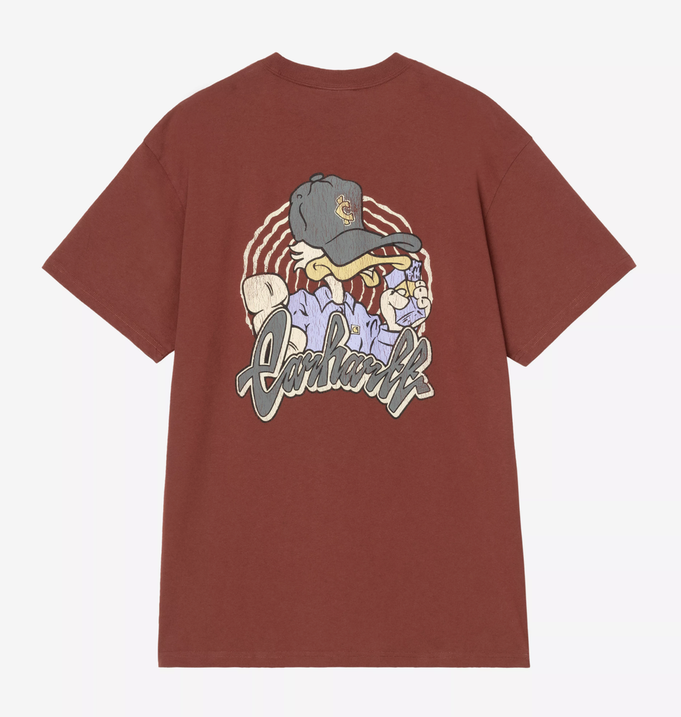Camiseta Carhartt WIP Chedda - Dark Brick (Heavy stone wash)