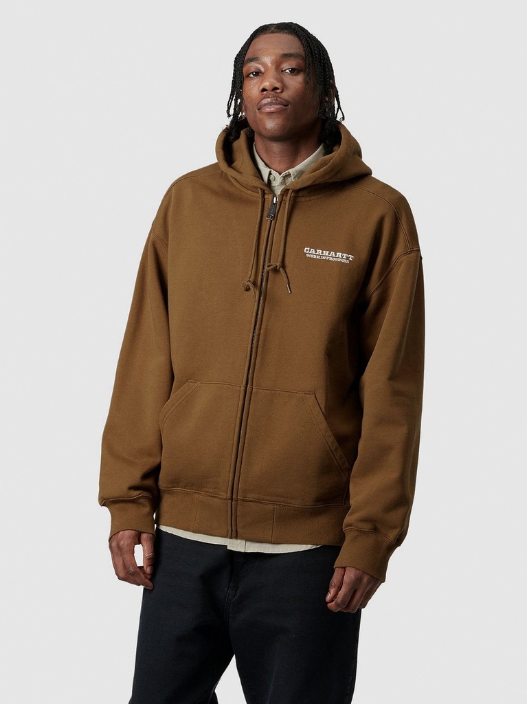 Sudadera con Cremallera Carhartt WIP Runaway - Hamilton Brown/White