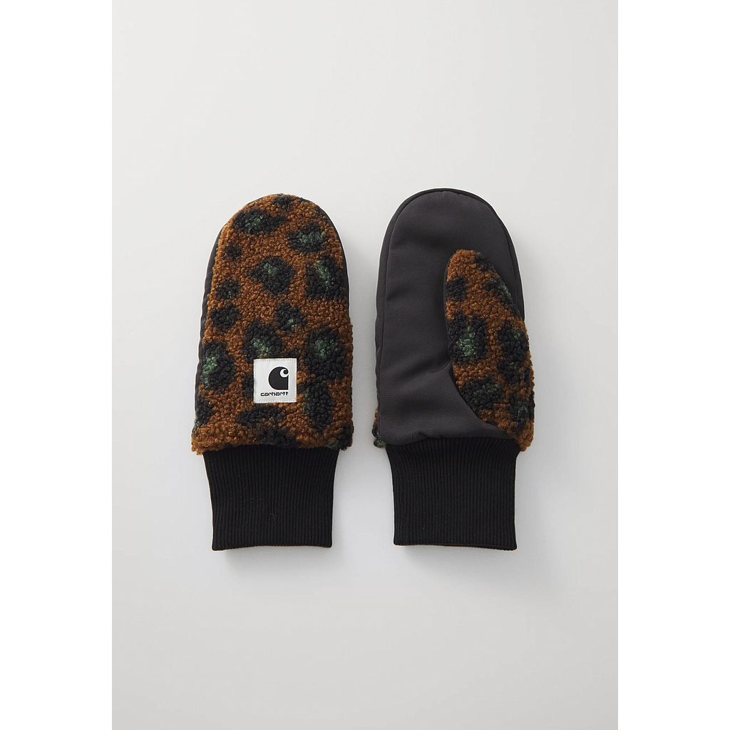 Manoplas Carhartt WIP Orla Mitten - Camo Leo Jacquard, Tamarind/Black