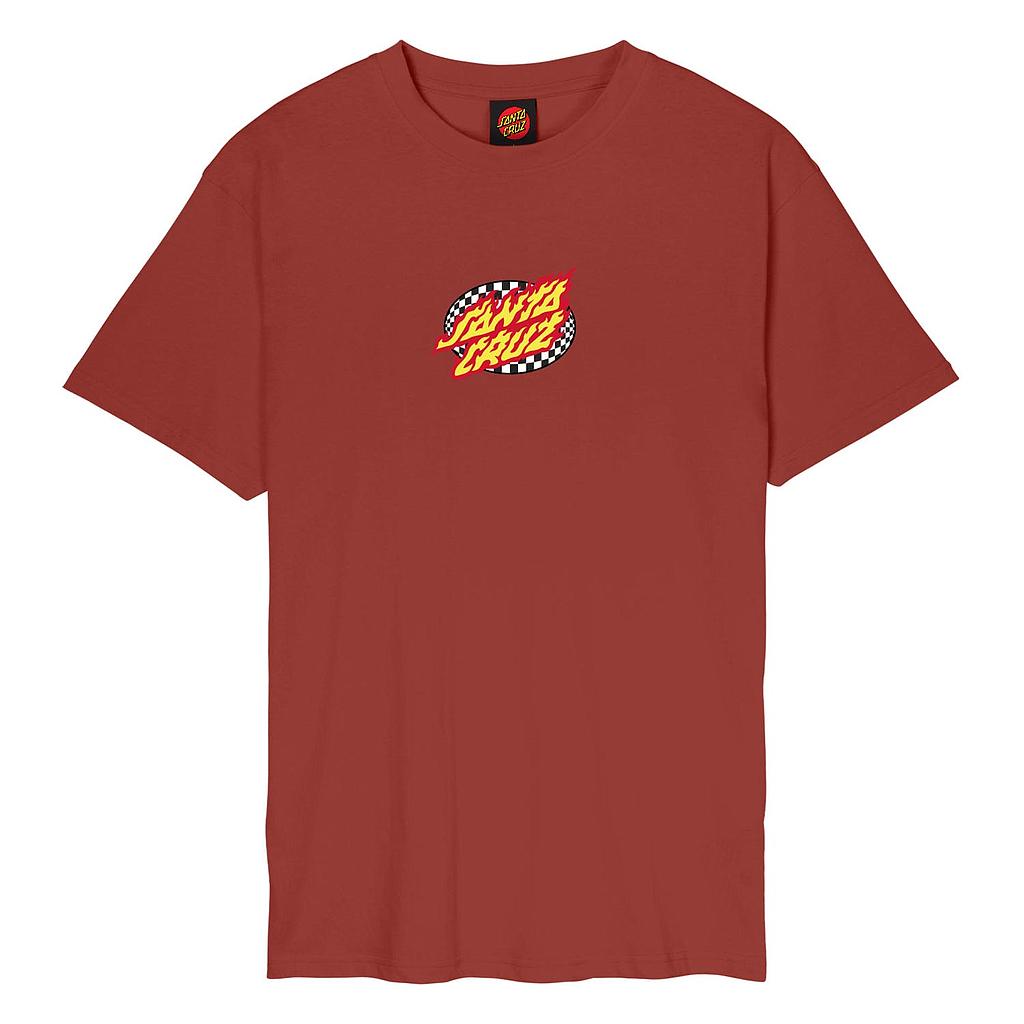 Camiseta Santa Cruz Oval Check Flame Front - Dark Rust