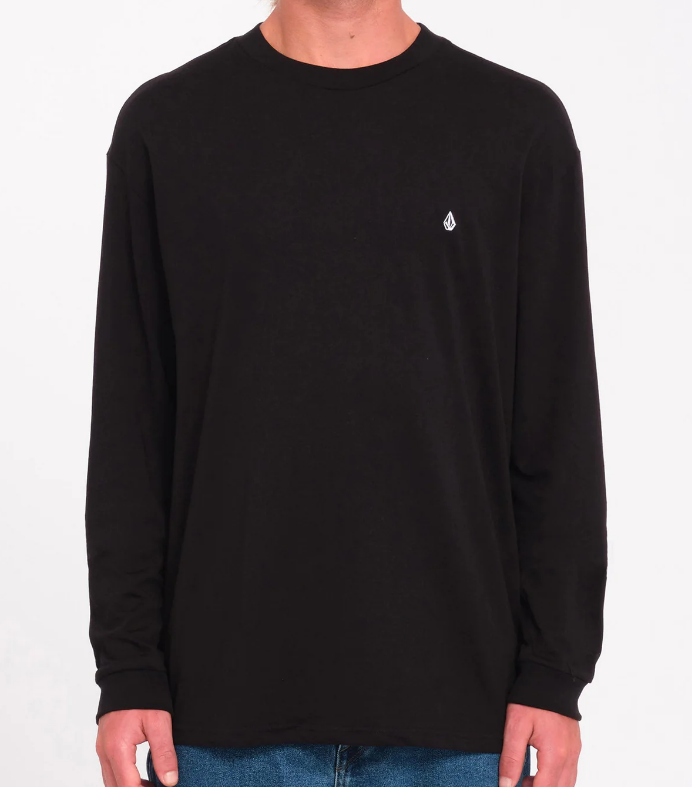 Camiseta Manga Lagra Volcom Stone Blanks - Black