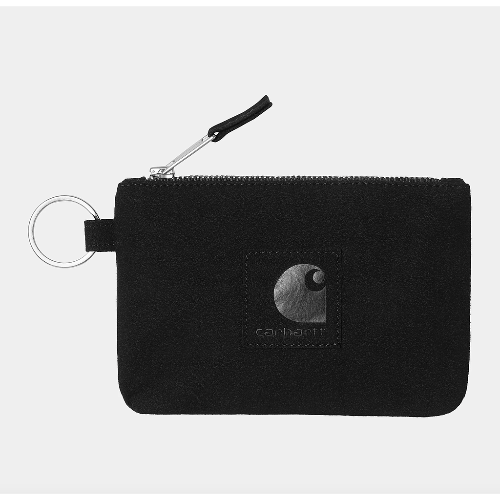Cartera Carhartt WIP Artificial Suede Zip - Black