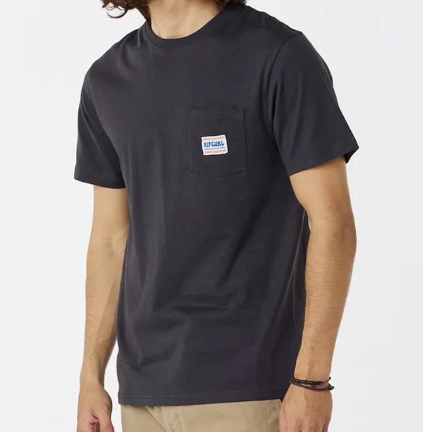 Camiseta Rip Curl Horizon Badge - Washed Black