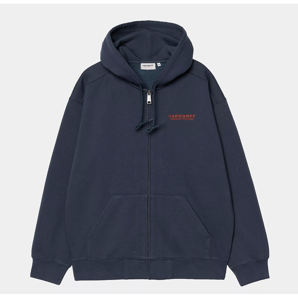 Sudadera Con Cremallera Carhartt WIP Runaway - Blue/Vermillion Stone Washed