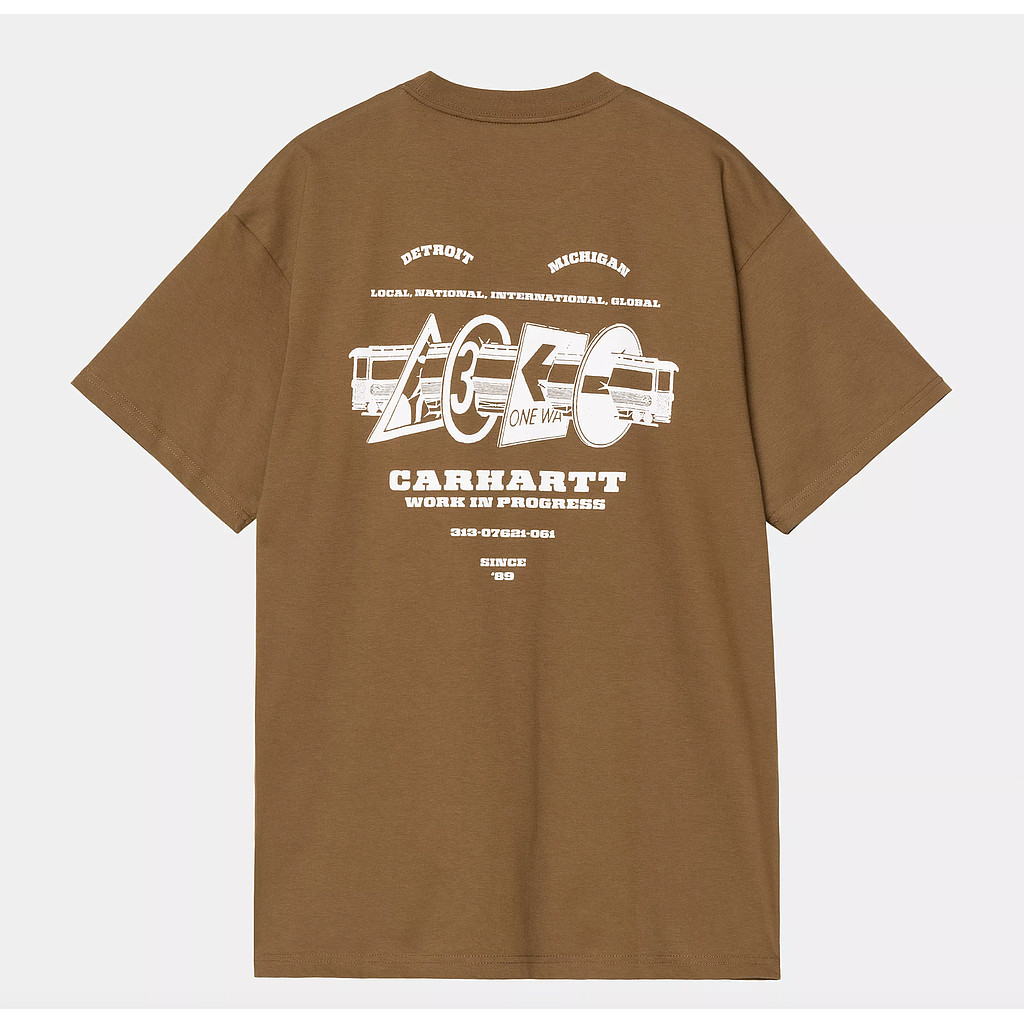 Camiseta Carhartt WIP Runaway - Hamilton Brown/White