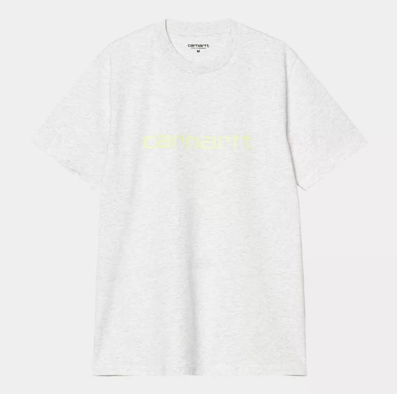 Camiseta Carhartt WIP Script - Ash Heather/Air Green