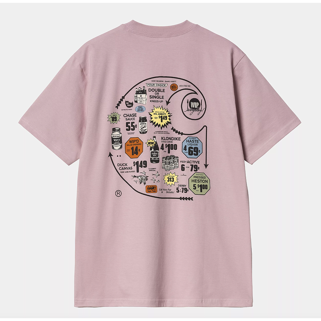 Camiseta Carhartt WIP Catalogue C Logo - Hortensia