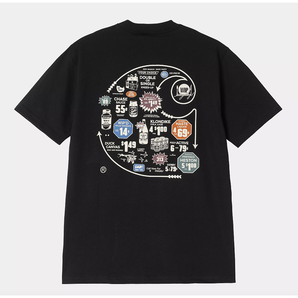 Camiseta Carhartt WIP Catalogue C Logo - Black