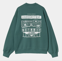 Sudadera Carhartt WIP Catalogue - Rainforest/White