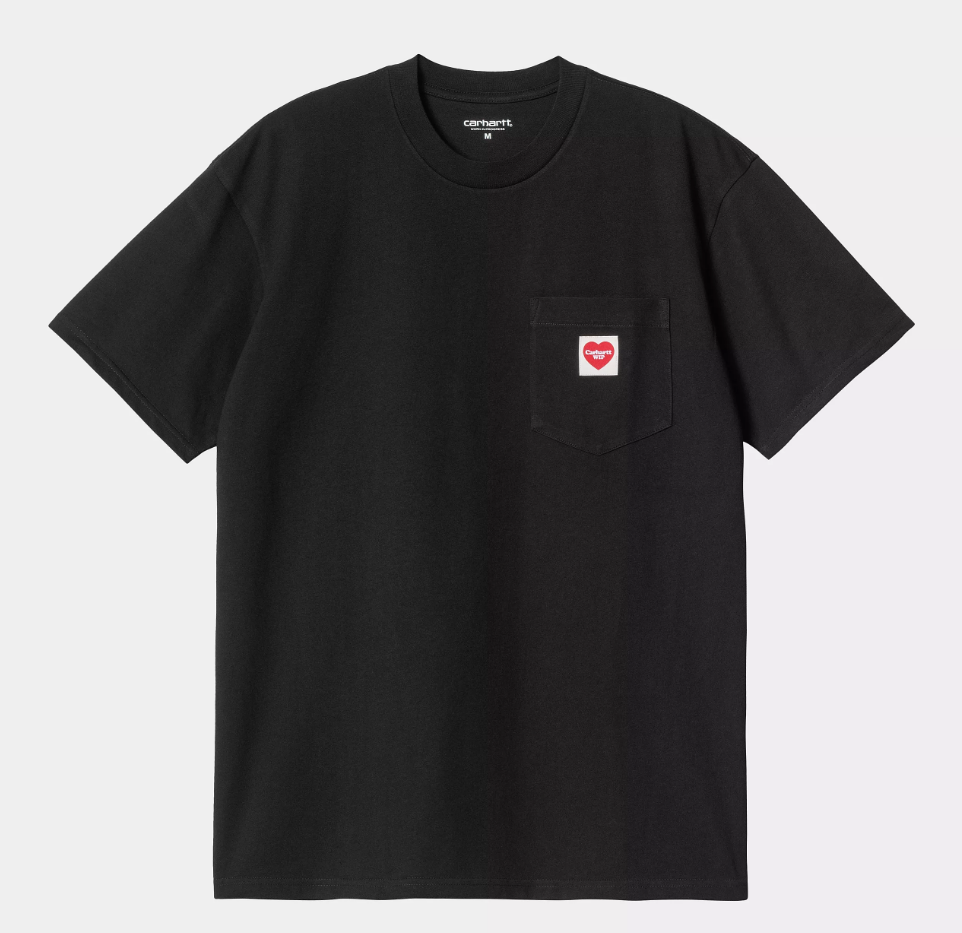Camiseta Carhartt WIP Pocket Heart - Black/Red