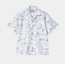 Camisa Carhartt WIP State Souvenir - State Souvenir Print, White/Frosted Blue