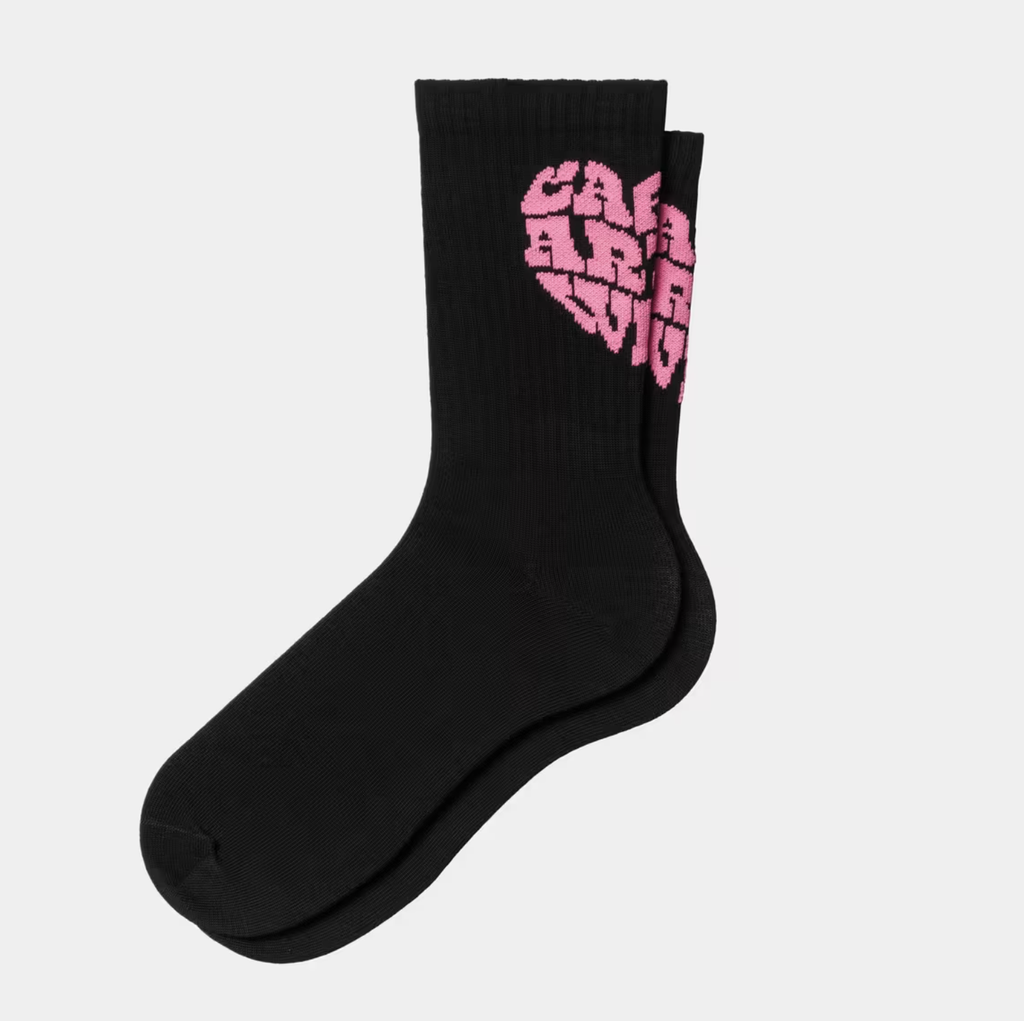 Calcetines Carhartt WIP Carhartt WIP Heartbreaker - Black/Lumo Pink