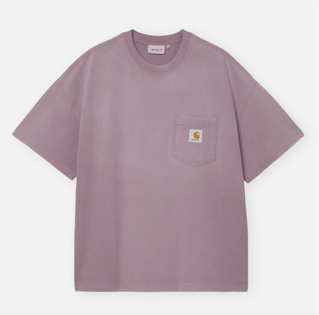 Camiseta Carhartt WIP Hudson Pocket - Daphne (chalk wash)