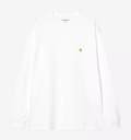 Camiseta Carhartt WIP L/S Chase - White/Gold