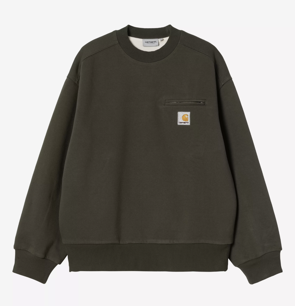 Sudadera Carhartt WIP Detroit - Olive (Stone washed)