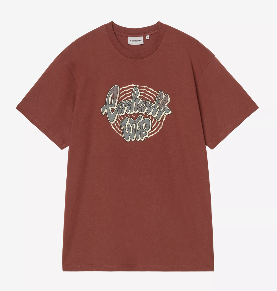 Camiseta Carhartt WIP Chedda - Dark Brick (Heavy stone wash)