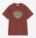 Camiseta Carhartt WIP Chedda - Dark Brick (Heavy stone wash)