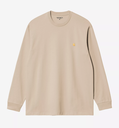 Camiseta Carhartt WIP L/S Chase - Fleur de Sel/Gold