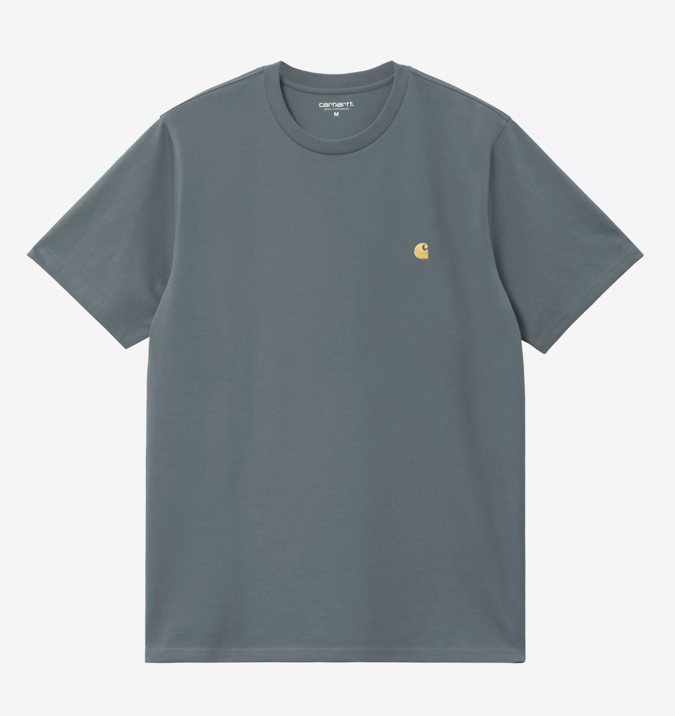 Camiseta Carhartt WIP Chase - Cozy Blue/Gold