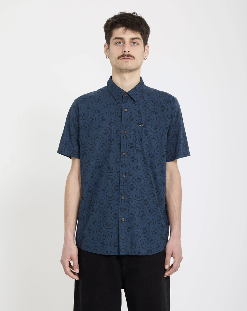 Camisa Volcom Scaler Stone Woven - Midnight Blue
