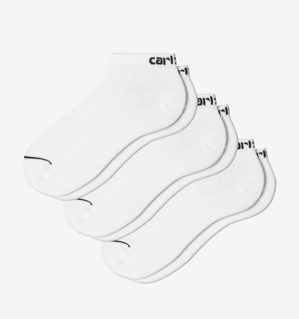 Calcetines Carhartt WIP Script Sneakers (Pack de 3) - White/Black