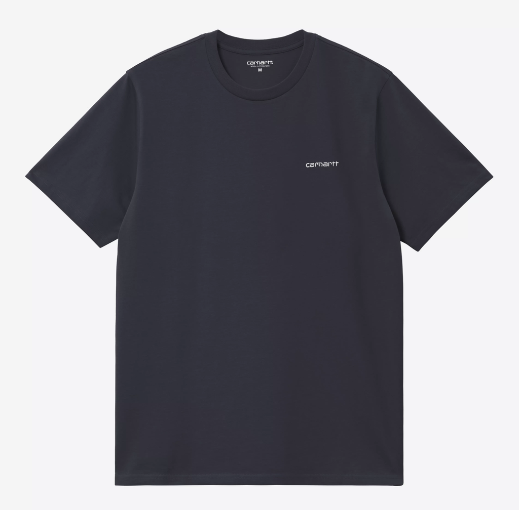 Camiseta Carhartt WIP Script Embroidery - Dark Navy/White