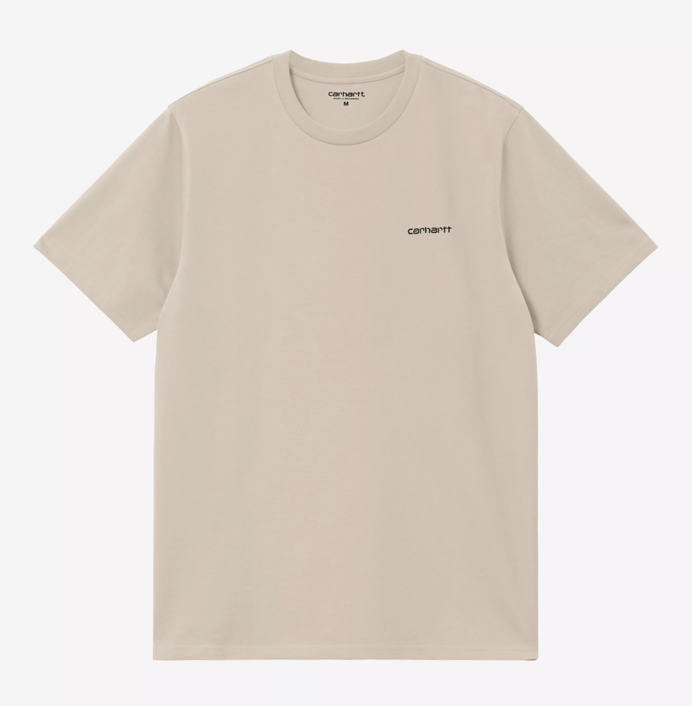 Camiseta Carhartt WIP Script Embroidery - Fleur de Sel/Black