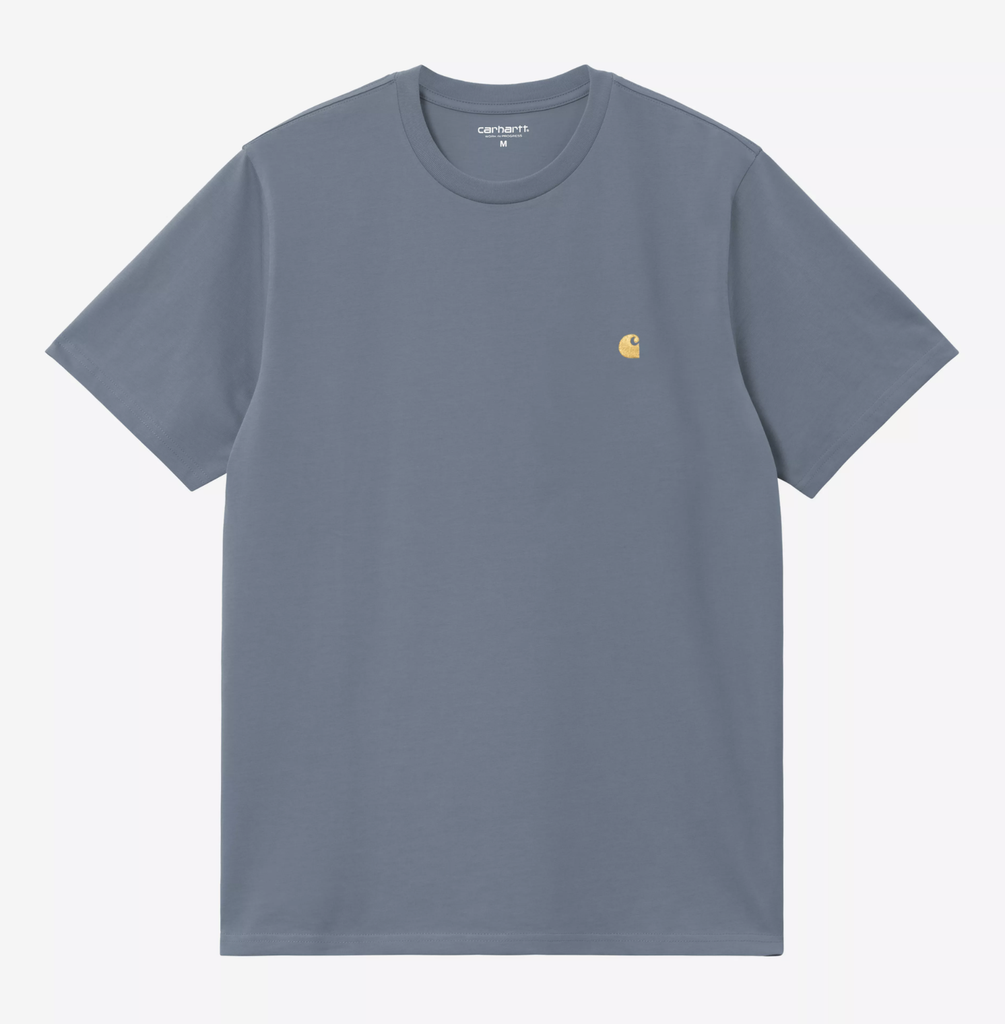 Camiseta Carhartt WIP Chase - Icesheet/Gold