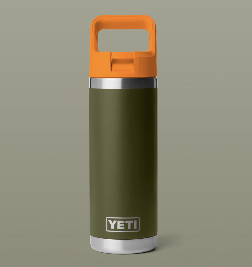 Botella con Tapa de Pajita Yeti Rambler 18 oz (532 ml) - Olive/King Crab Orange