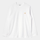 Camiseta Carhartt WIP L/S Chase - White/Gold