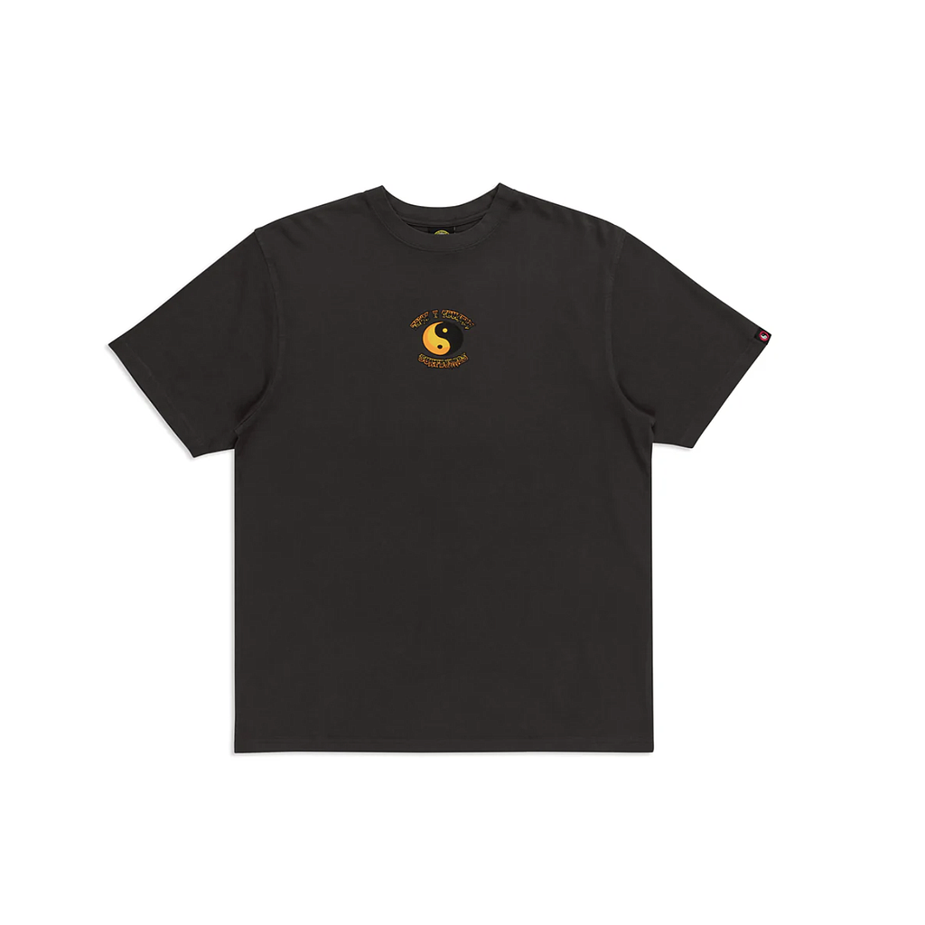 CAMISETA DE MANGA CORTA JON WINGS DE T&C SURF DESIGNS, COLOR NEGRO LAVADO