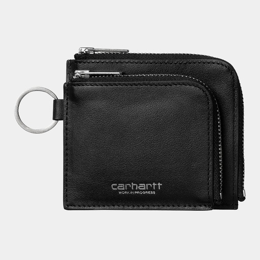 [I033802_Black_/_Silver] Cartera Carhartt WIP Double Vegas Zip - Black/Silver