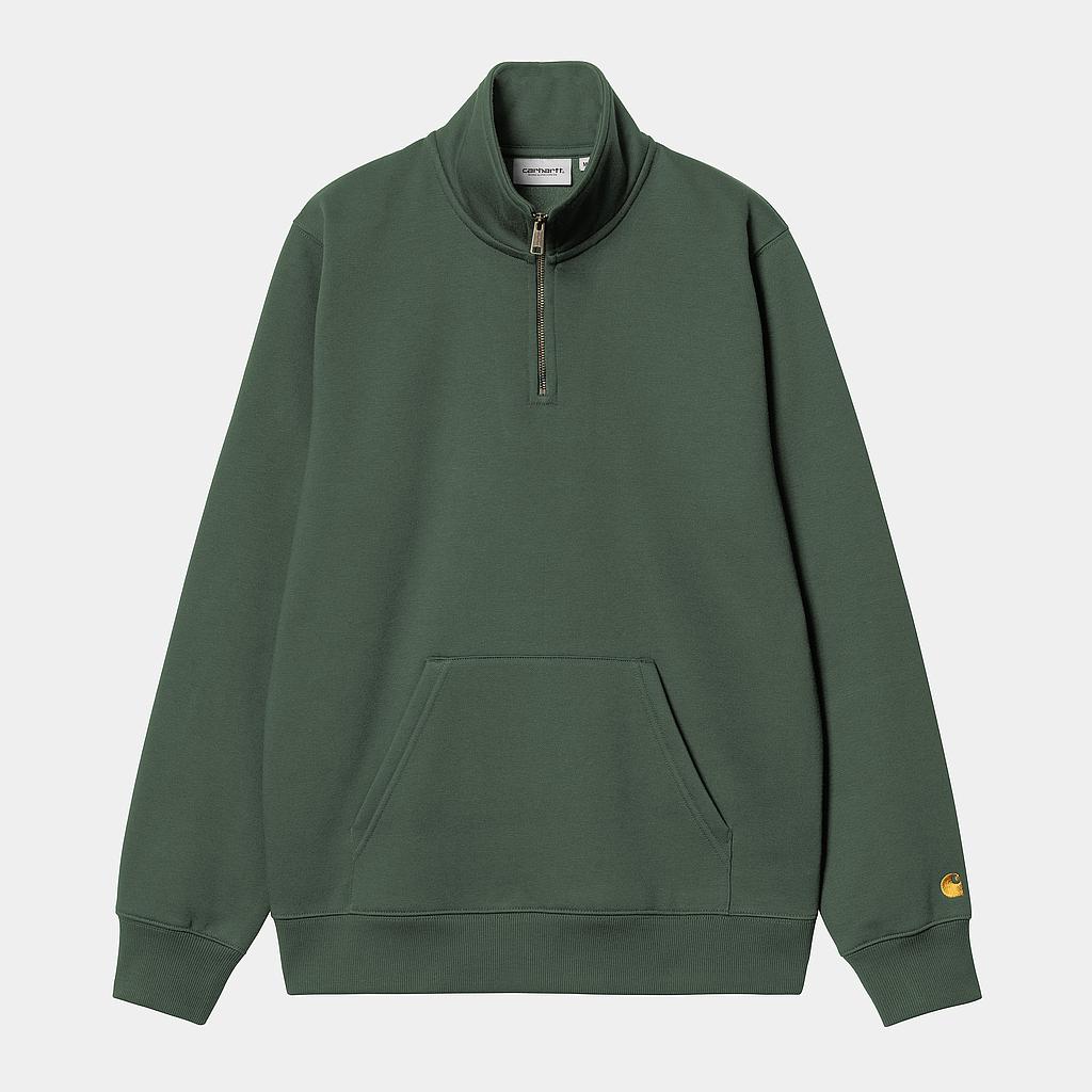 Sudadera con Media Cremallera Chase Neck Zip - Sycamore Tree/Gold