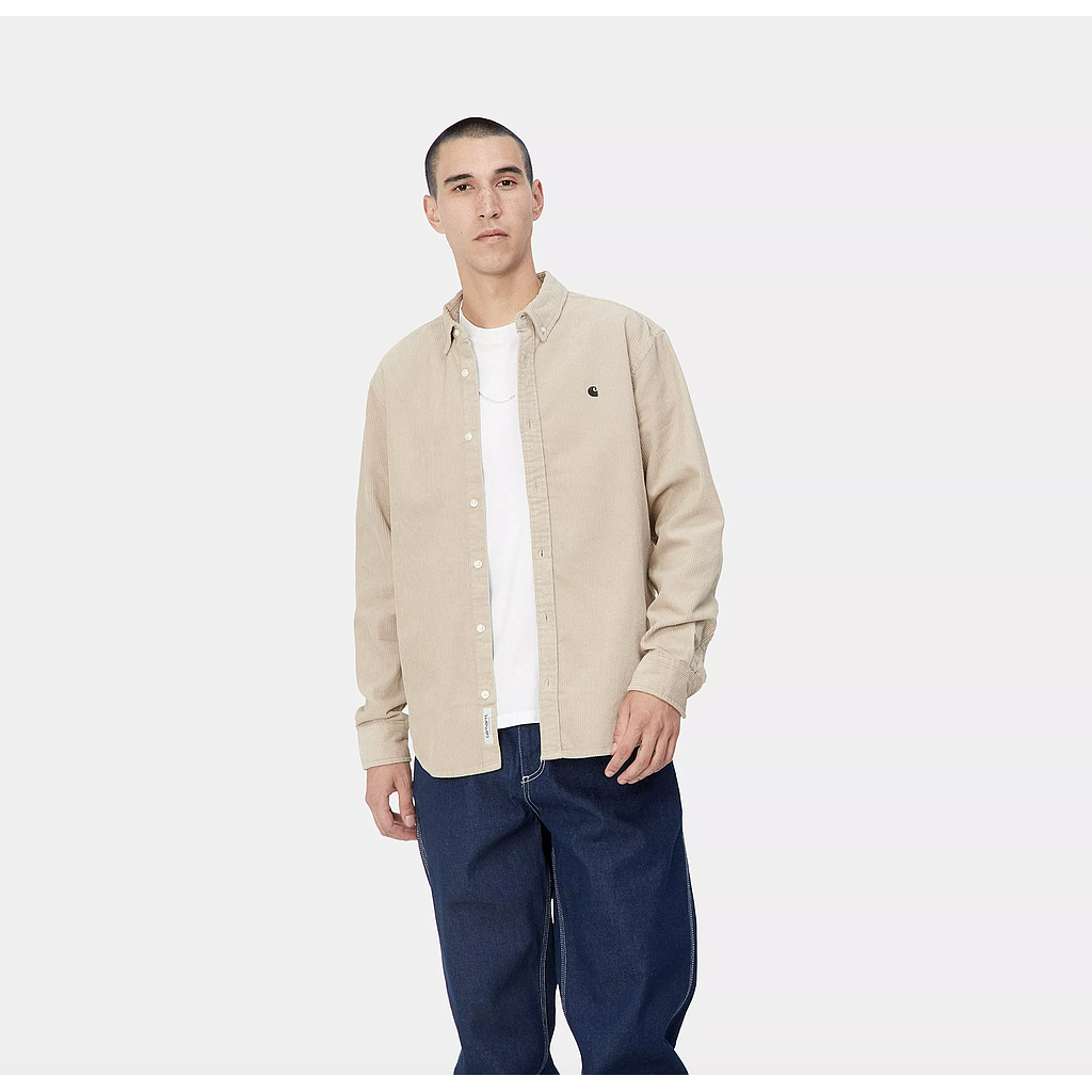 Camisa De Pana Carhartt WIP L/S Madison Cord - Wall/Black