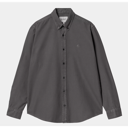 [I030238_Graphite_/garment_dyed] Camisa Carhartt WIP L/S Bolton - Graphite (Garment Dyed)