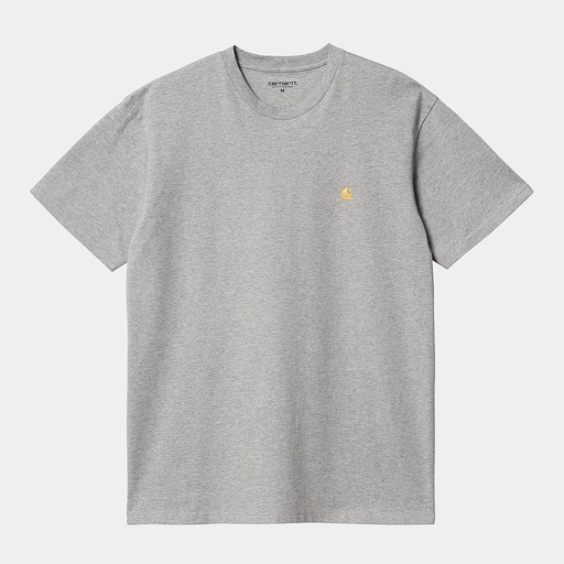 [I026391_Grey_Heather_/_Gold] Camiseta Carhartt WIP Chase - Grey Heather/Gold