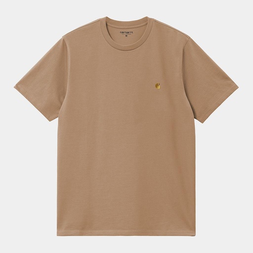 [I026391_Peanut_/_Gold] Camiseta Carhartt WIP Chase - Peanut/Gold