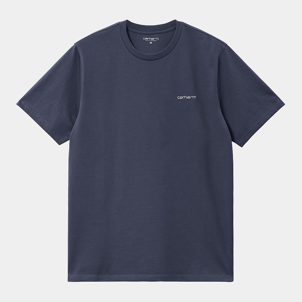 Camiseta Carhartt WIP Script Embroidery - Air Force Blue/White
