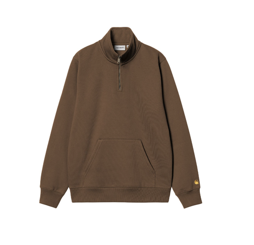 [I033665_Chocolate_/_Gold] Sudadera con Media Cremallera Chase Neck Zip - Chocolate/Gold