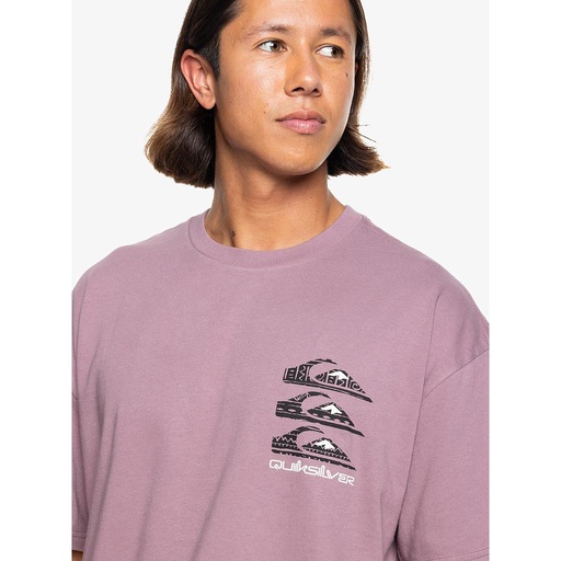 Camiseta Quiksilver Vertical Logos - Grape Shake (PMR0)