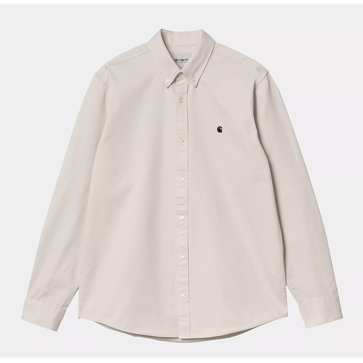 Camisa Carhartt WIP L/S Madison - Moonbeam/Black