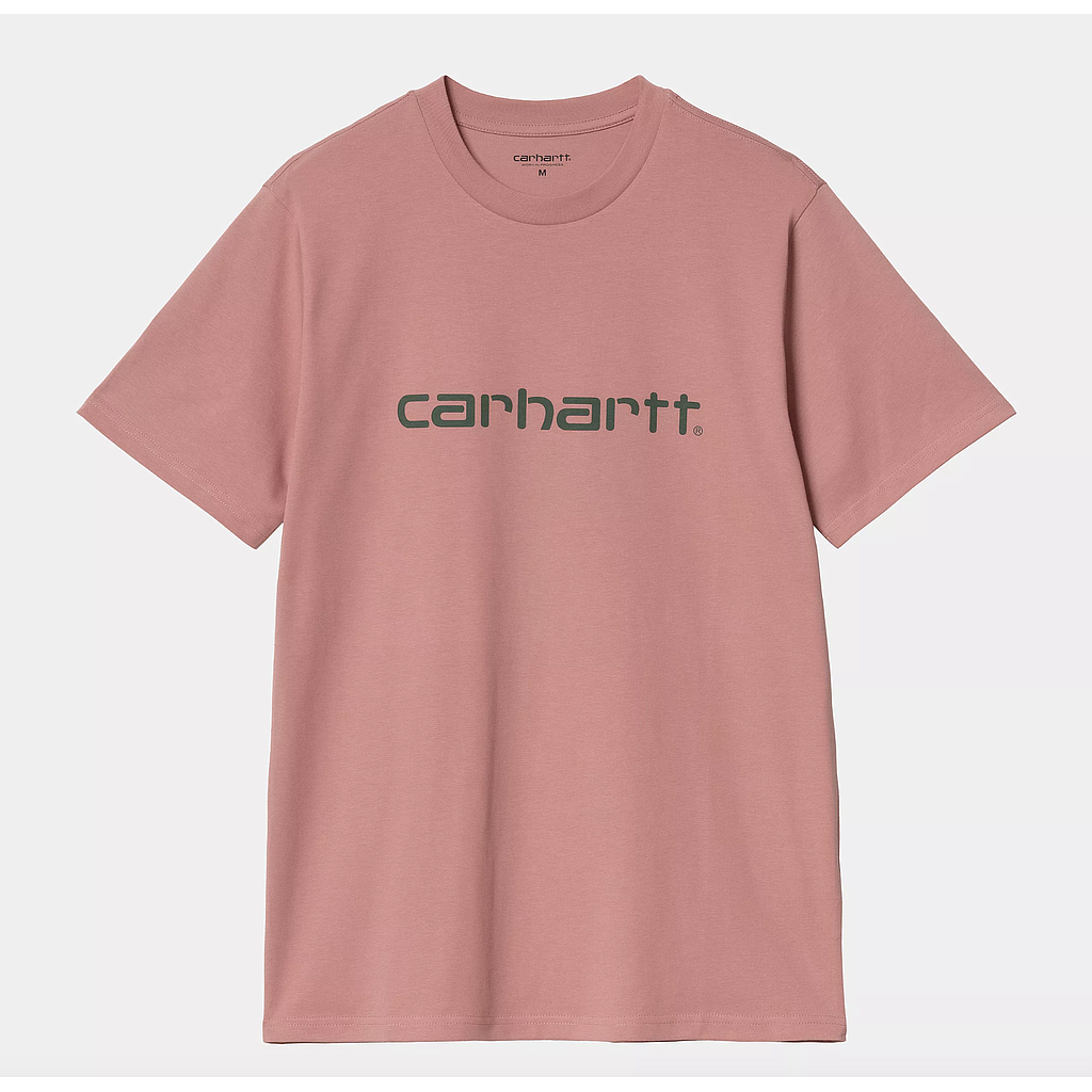 Camiseta Carhartt WIP Script - Dusty Rose/Sycamore Tree