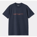 Camiseta Carhartt WIP Script - Air Force Blue/Malbec