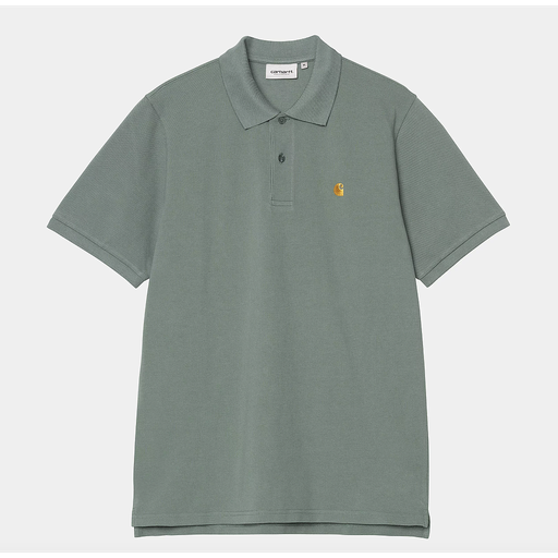 Polo Carhartt Wip SS Chase Pique - Silver Pine/Gold