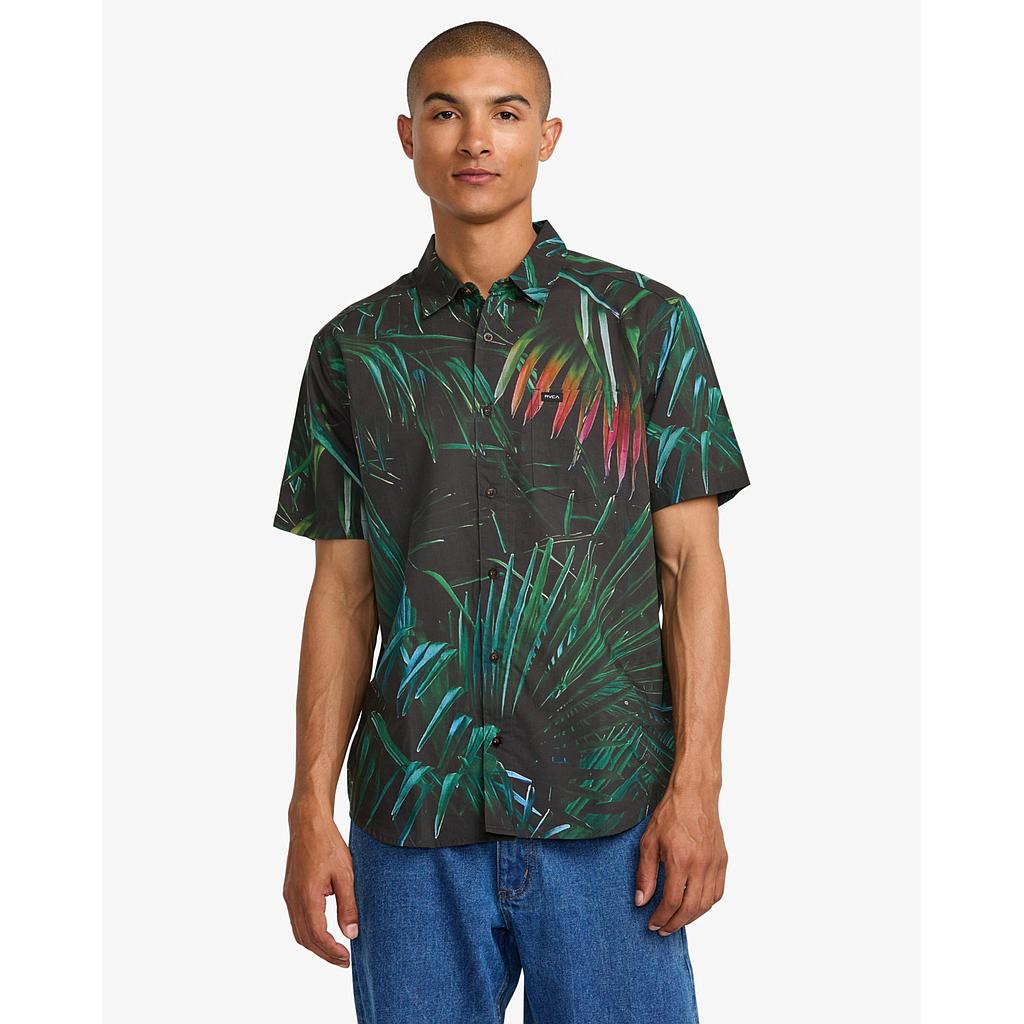 Camisa RVCA Hawaii Palms - Black (BLK)