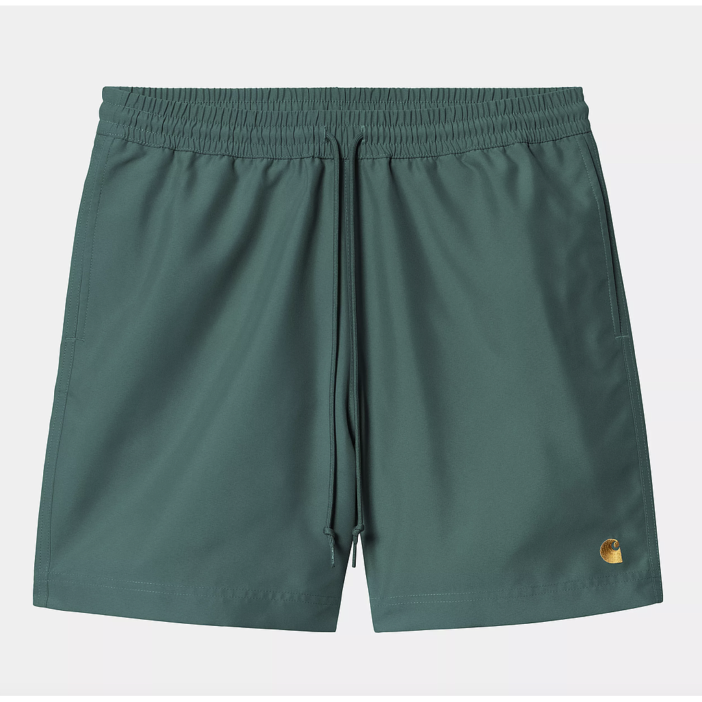 Bañador Carhartt WIP Chase Swim - Rainforest/Gold