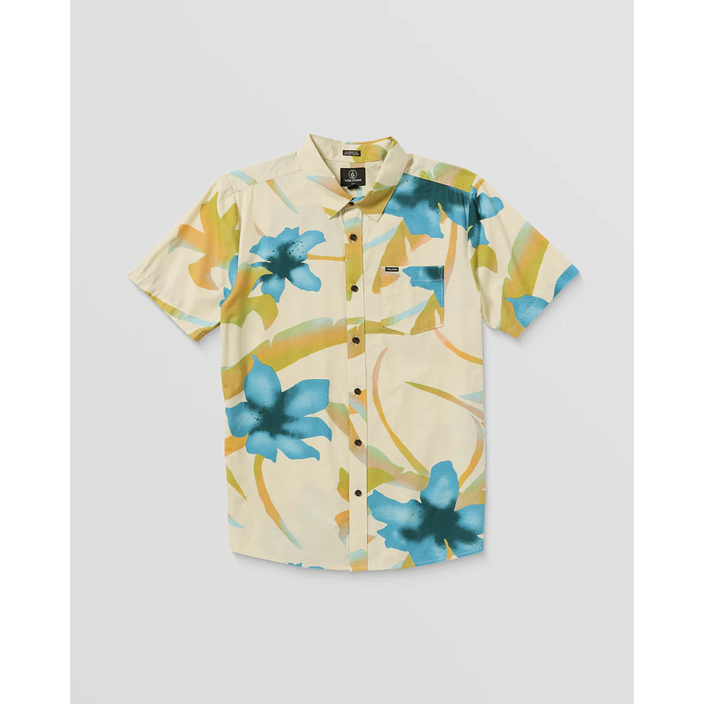 Camisa Volcom Tracers Floral - Light Beige